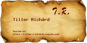 Tiller Richárd névjegykártya